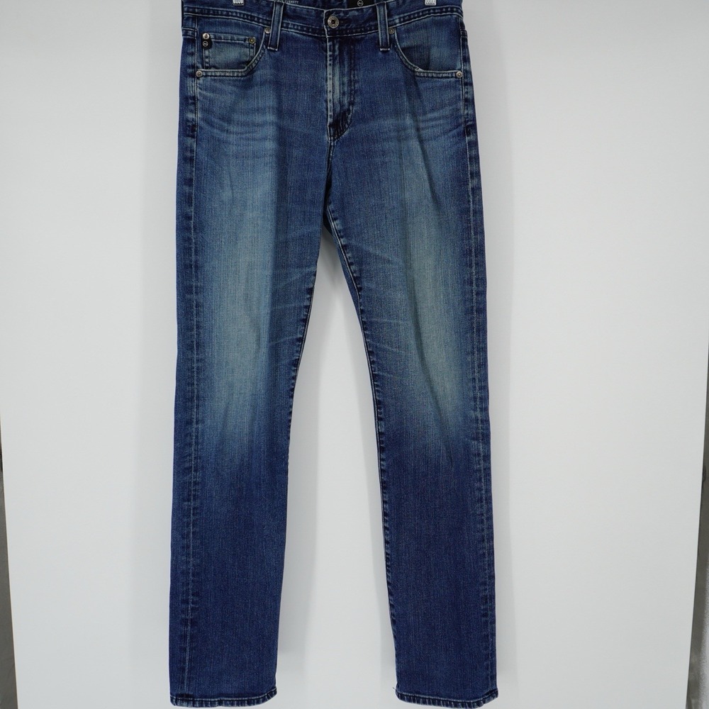 AG Adriano Goldschmied Jeans Mens 32x34 Blue Denim The‎ Everett Slim Straight